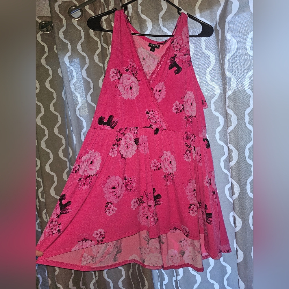 Hot pink floral tank